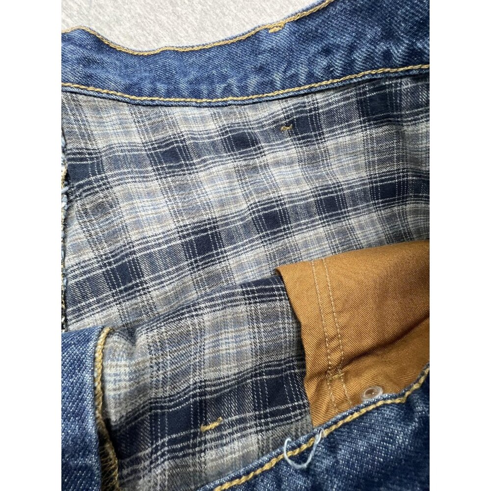 Carhartt Jeans Mens 44x30 Blue Relaxed Fit Flannel Lined Work Denim B172 DST - Picture 6 of 9